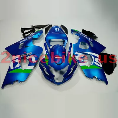 Blue White Fairing Kit W/ Seat Cover For Suzuki GSXR600/750 2001 2002 2003 • $616.55