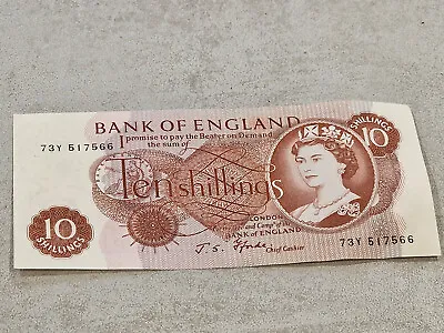 BANK OF ENGLAND Hollom 10 Shillings 1963 QEII B295  Good EF Banknotes • £4.49