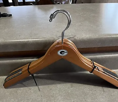 4x Green Bay Packers Team Issued Wooden Clothes Shirt Hanger  - 17” X 10” • $69.99