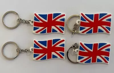 Union Jack UK Flag Keyring Great Britain Travel Dangle PVC Key Chain Coronation • £3.49