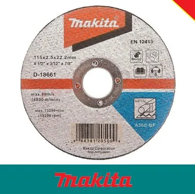 Makita 115mm Cutting Disc For Metal Steel Thck 2.5mm Flat Wheel 4.5  Blade Wheel • £3.49