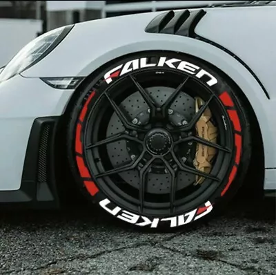 🇬🇧 FALKEN Racing Tire Lettering Stickers With Stripes 8 Sets For 4 Tires • £33