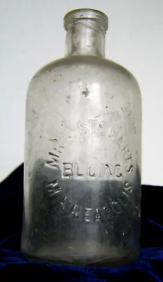 Mrs Stewart's Bluing Minneapolis / Antique Clear Glass Cork Top Small Bottle  • $11.04