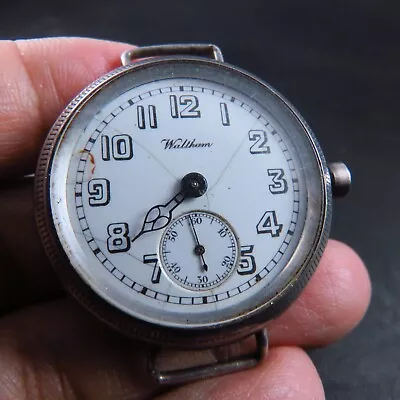 925 Sterling Silver Case Waltham Manual Winding  Men Watch For Parts Or Repair • $10.50