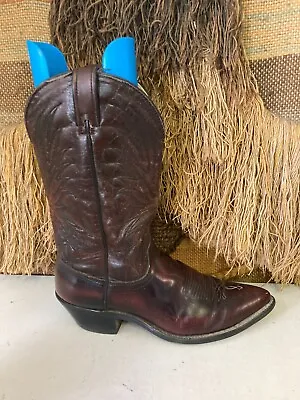 SANTA FE BOOT CO Authentic Western Wear Mens Brown Leather Boots Size: 10D • $49.99