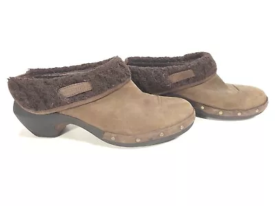 Merrell Women's Size 8 Luxe Wrap Bitter Chocolate Leather Studded Clogs Slip On • $21.99