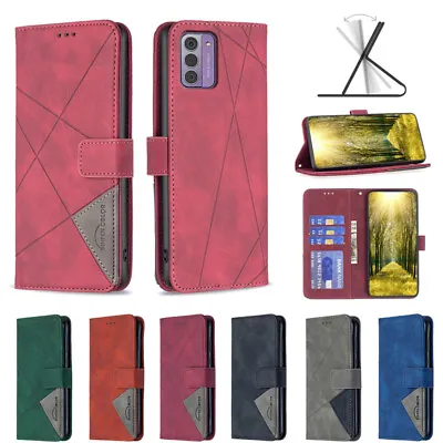 Matte Splice Wallet Leather Flip Stand Cover Case For ZTE Blade A52 A31 A51 A71 • $5.42