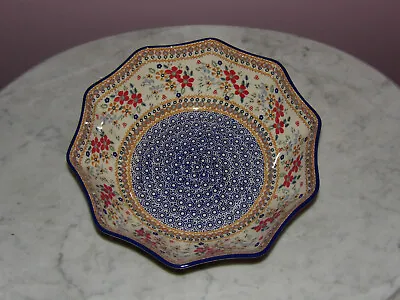 Polish Pottery Large 10-Sided Bowl! UNIKAT Signature Rembrandt Pattern! • $188.99