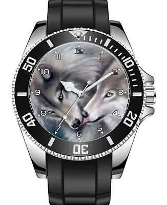 Wolf Pair Love Art Rare Collectible Unisex Sporty Watch UK FAST • $107.49