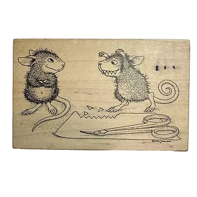 Stampa Rosa House Mouse Monster Rubber Stamp 1998 #218 Wood Mount • $11.95