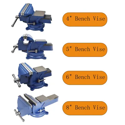 4  /5  /6  /8   Bench Vise W/ Anvil Swivel Base Heavy Duty Vice Multipurpose • $32.96