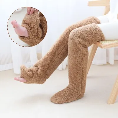 Over Knee High Fuzzy Long Socks Plush Slipper Stockings Leg Warmers Winter✨a • $19.98