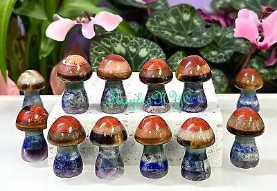 Wholesale Lot 12 PCs 35mm Chakra Mushroom Crystal Healing Energy • $42