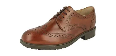 DB's Men's Extra Wide (2V Fit) Formal Lace Up Brogue Shoes (Lambeth) In Tan • £84.95
