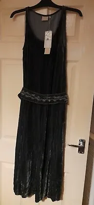 Franza Full Length Grey Crushed Velvet Dress BNWT SzM Rrp£84 • $12.45