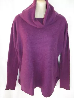 Ellen Tracy 100% Cashmere Purple Cowl Turtleneck Sweater M May Fit Small • $17.95