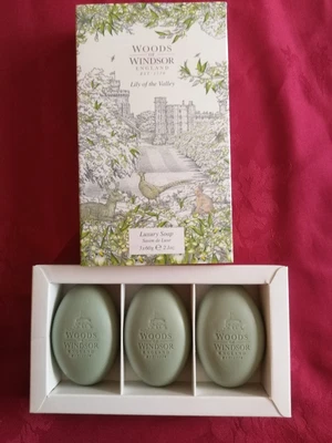 £3.99 • Buy Woods Of Windsor Lily Of The Valley Soaps 3 X 60g Boxed