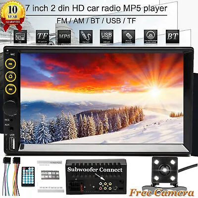 7 Inch Double 2DIN Car FM Stereo Radio USB/TF/MP5 Player Touch Screen Bluetooth • £37