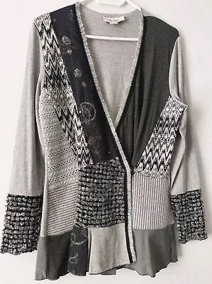 Linea Tesini Designer Womens Grey Mix Cardigan Size Uk 16 • £16.99