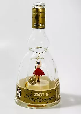 Vintage Bols Ballerina Gold Liquor Glass Bottle Music Box Red Dress Works • $43.99