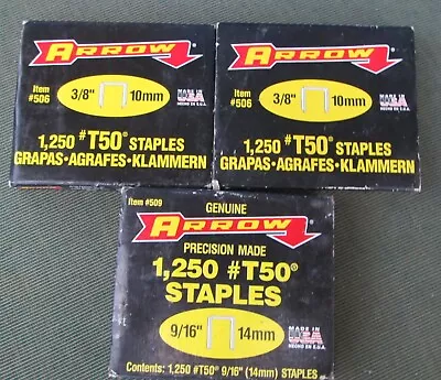 3750 Arrow T50 Staples 3/8 And 9/16 • $3.95