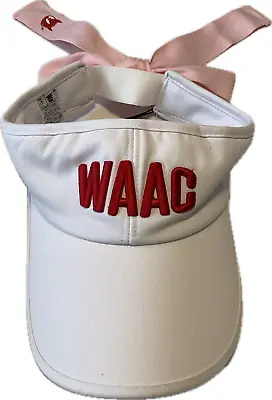 Waac Sun Visor Hat Womens Size 56 Cm White Pink Ribbon Golf • $59.99