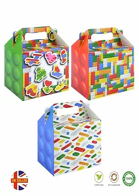 Bricks Party Boxes  H/B ~ Bright Blocks Picnic Meal Lunch Gift Box Party Plate • £21.99