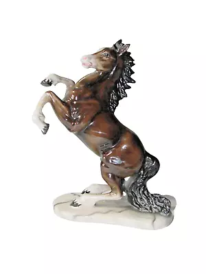 Vintage Ca 1960s Jema Holland # 15 ~ Rearing Horse ~ 10  Glazed Ceramic Figurine • $49.50