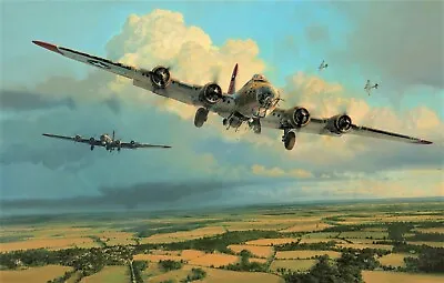 Thunderheads Over Ridgewell By Robert Taylor Aviation Art Signed By B-17 Aircrew • $360