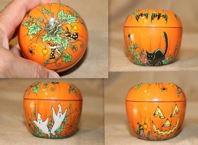 $19.99 • Buy Vintage Keller Chelsea Halloween Pumpkin Candy Container Black Cat
