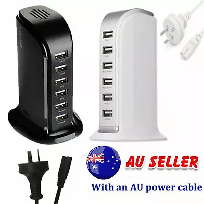 $17.20 • Buy 6 Port Charging Station USB Desktop Charger Rapid Tower Power Adapter Wall HUB~M