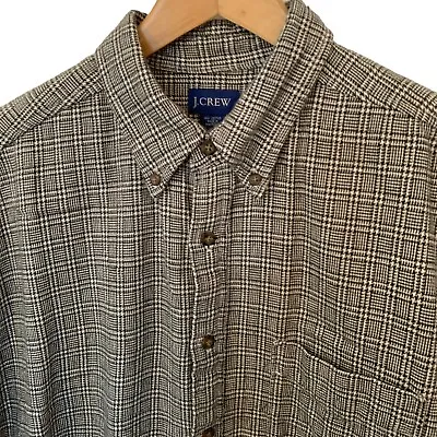 J Crew Flannel Shirt Mens Plaid Button Down Long Sleeve Size Large • $20.76