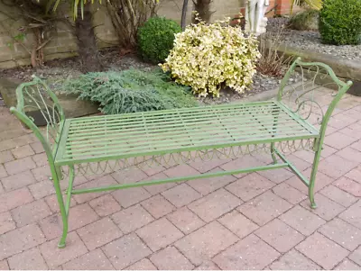 Green Metal Stool Bench Outdoor Garden Or Indoor Home • £89