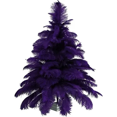 Purple Ostrich Feather Christmas Tree Real Bird Feather Branches Stand Included • $299.99