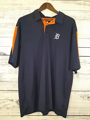 Detroit Tigers Shirt Mens XL Polo Blue Orange Colorblock Baseball Athleisure MLB • $17.07