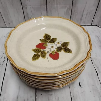 Vintage Mikasa Strawberry Festival EB 801 8” Salad Plates - Lot Of 8 • $49.99