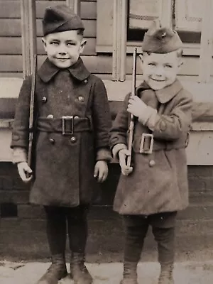 1921 Little Soldier Boys Postcard  Ellis & Edwin Lucas  Franklin Pa Venango Co. • $14.75