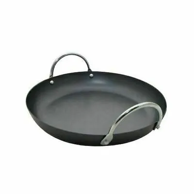Typhoon Solutions Medium Non-Stick Carbon Steel Paella Pan With Handles - 11.3 I • £12