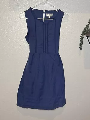 Moulinette Soeurs Anthropologie Pleated Lined Dress Blue Women's 6 • $20