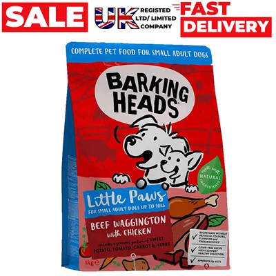 £9.99 • Buy Barking Heads Little Paws Beef Waggington With Chicken 1KG | Fast Postage