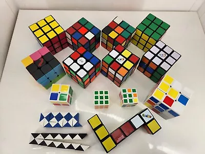 Lot Of 15 Rubik’s Cube Lot Puzzles Vintage And Modern Speed Snakes + More  • $29.99