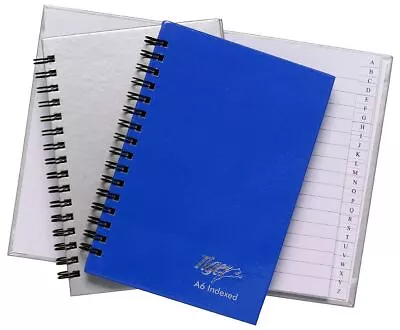 A6 Index Book A-Z Twinwire Wirebound Pocket Notebook Blue Cover Hardback • £3.95