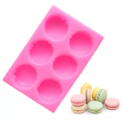 6-Cavity 3D Macaron Reusable Silicone Mold For Fondant Cake Cupcake Decorating • $23.61