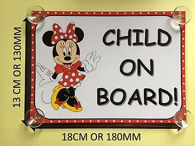 Minnie Mouse Child On Board Car Laminated Sign • £2.10