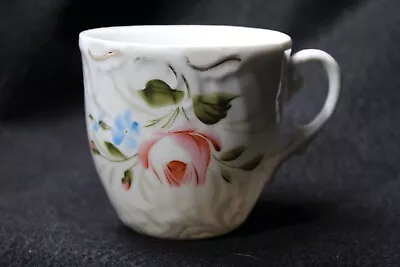 3  - Porcelain - Mustache Cup/Mug - Floral W/ Worn Gold Trim - See Photos • $12.99