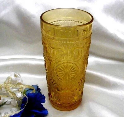 $11 • Buy 1727 Vintage Brockway Glass American Concord Amber Ice Tea Tumbler