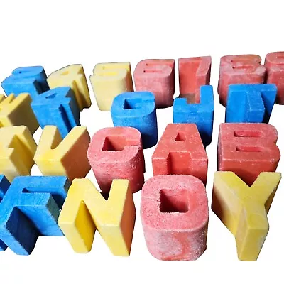 Vtg 1971 Mattel Tuff Stuff Heavy Plastic Letters 30 Letters Colorful Preschool • $15