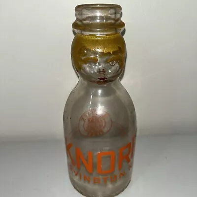 Antique - Knorr Milk Bottle Irvington Nj . Quart. Rare Womens Face. Fantastic. • $17.50