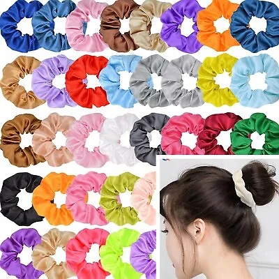 Small Scrunchies Hair Bands Strong Elastic Velvet Satin Bobbles UK • £1.59