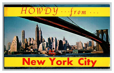 HOWDY From New York City Vintage Standard View Postcard • $2.99